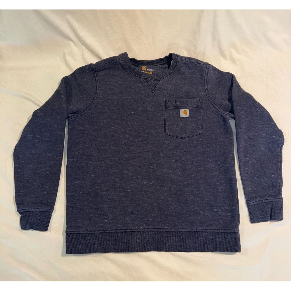 Carhartt Relaxed Fit Heather Blue Crewneck Pullover Sweatshirt wns M 8-10 (256)